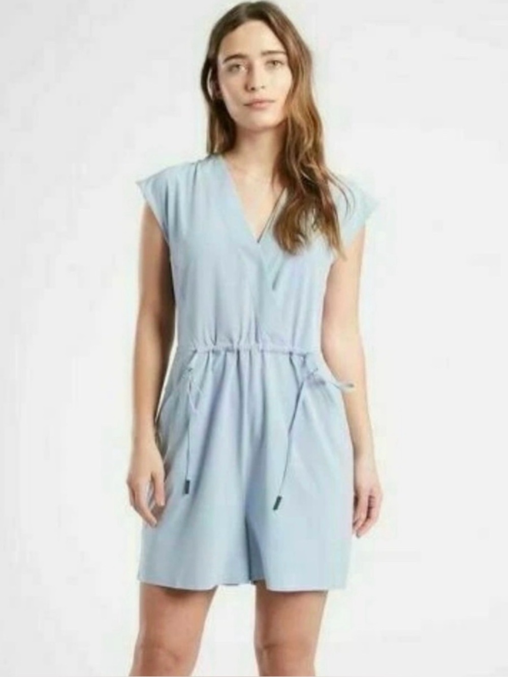 Athleta Light Blue Sleeveless Marlow Romper - Size XS